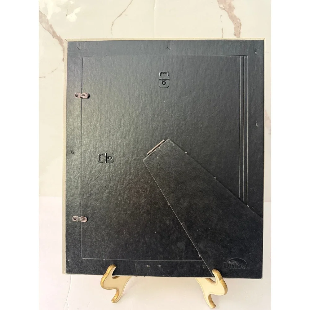 Vintage Uniek Casual 8x10 Picture Frame Champagne Silver Metallic Beaded Border